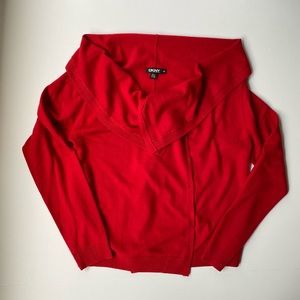 DKNY red merino wool woman sweater